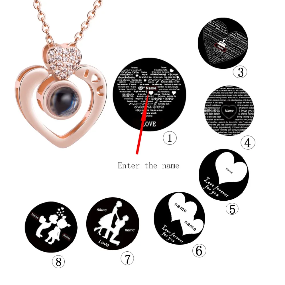 Personalized Custom Name Necklace 100 Languages I Love You