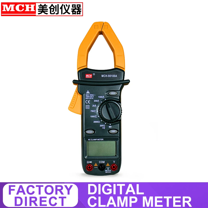 

Digital Clamp Meter DC 1000V AC 750V 1000A Diode test Factory Direct MCH-98100A Power Clamp Meter