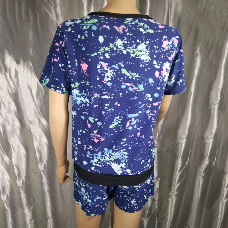 Women-two-piece-set-tracksuits-top-and-shorts-set-summer-camouflage-clothing-o-neck-printed-letter (2)
