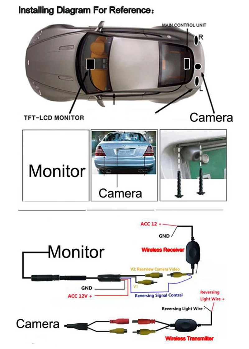 8 LED Night Vision Car Rear View Backup Reverse Parking Camera (12)
