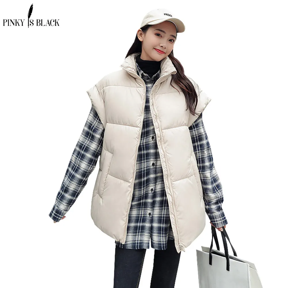 PinkyIsBlack/2019 новый весенне-зимний жилет женский короткий куртка-безрукавка стоячий