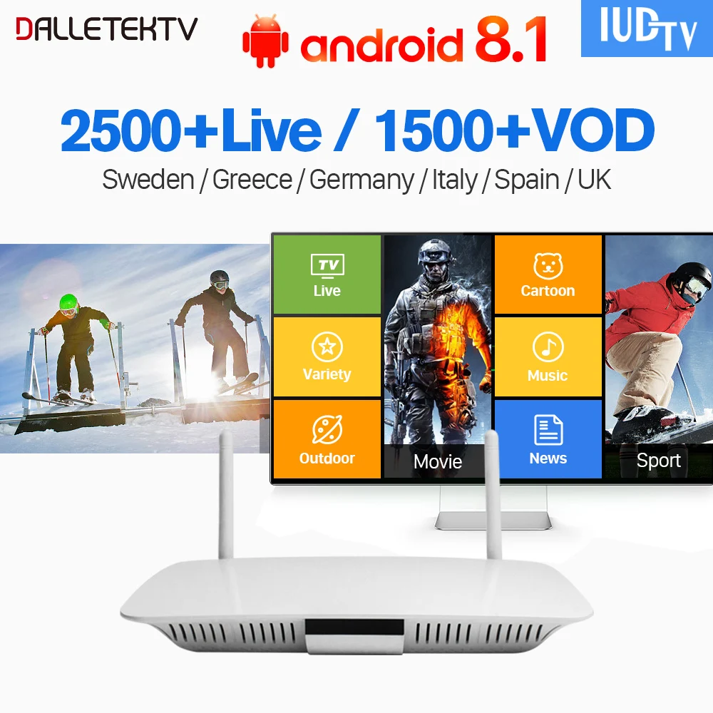 IPTV Europe Box Q1404 Android 8.1 TV Receiver With IUDTV IPTV Subscription IPTV Italy Portugal Turkey Germany UK Spain IP TV IPTV Europe Box Q1404 Android 8.1 TV Receiver With IUDTV IPTV Subscription IPTV Italy Portugal Turkey Germany UK Spain IP TV