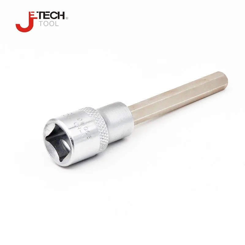 

Jetech 1pc 100mm female 1/2" drive long square hex key 6-point socket bits screwdriver male 4mm 5mm 6mm 7mm 8mm 10mm Cr.v steel