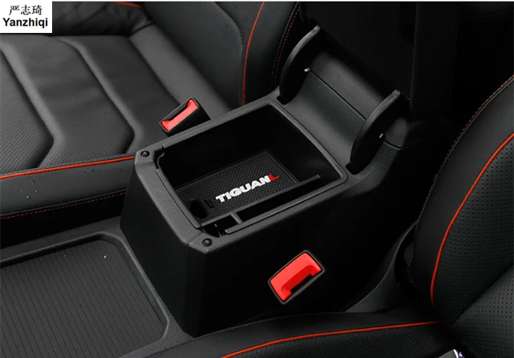 

ABS Armrest Center Storage Box Container Glove Organizer Case Car Styling for Volkswagen VW Tiguan Mk2 2016 2017 2018