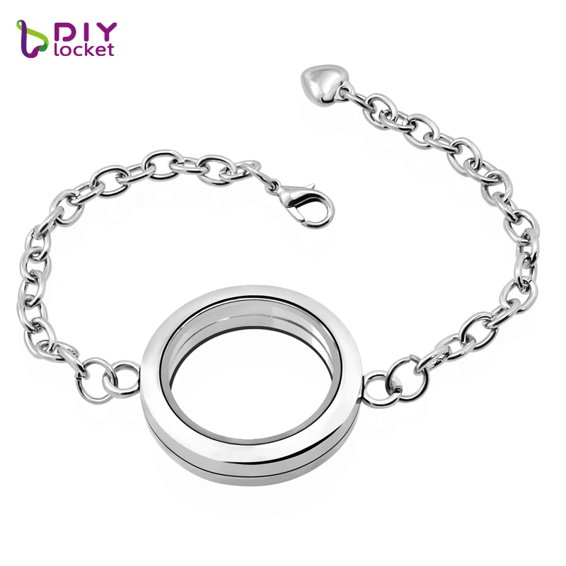 Diylocket 10 шт. 30 мм серебристый цвет Круглый Магнитный стеклянный плавающий медальон