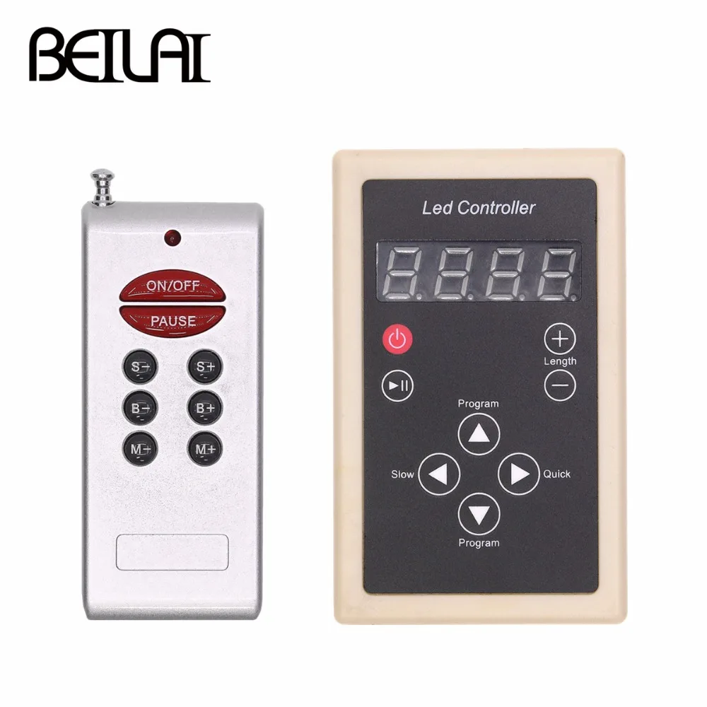 

BEILAI DC 12V Dream Color LED Controller 133 Mode Colorful Magic RGB LED RF Remote Control For WS2811 1804 1903 IC LED Strip