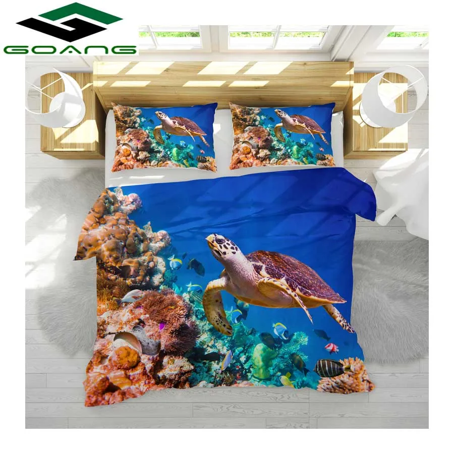 

GOANG 3d bedding Sets animal Sea turtles pattern bed sheet duvet cover pillow 3pcs kids bedding set luxury home textiles