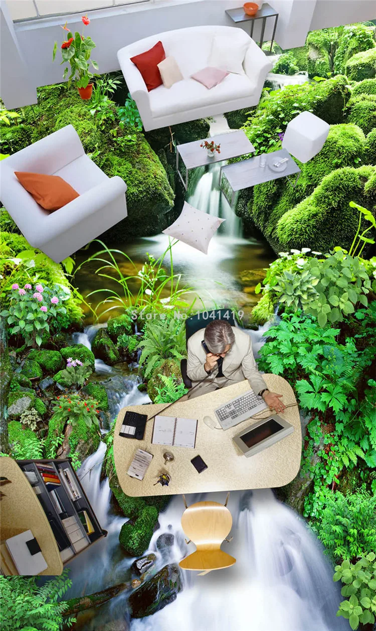 PVC autoadesivo, 3D Wallpaper para banheiro e quarto