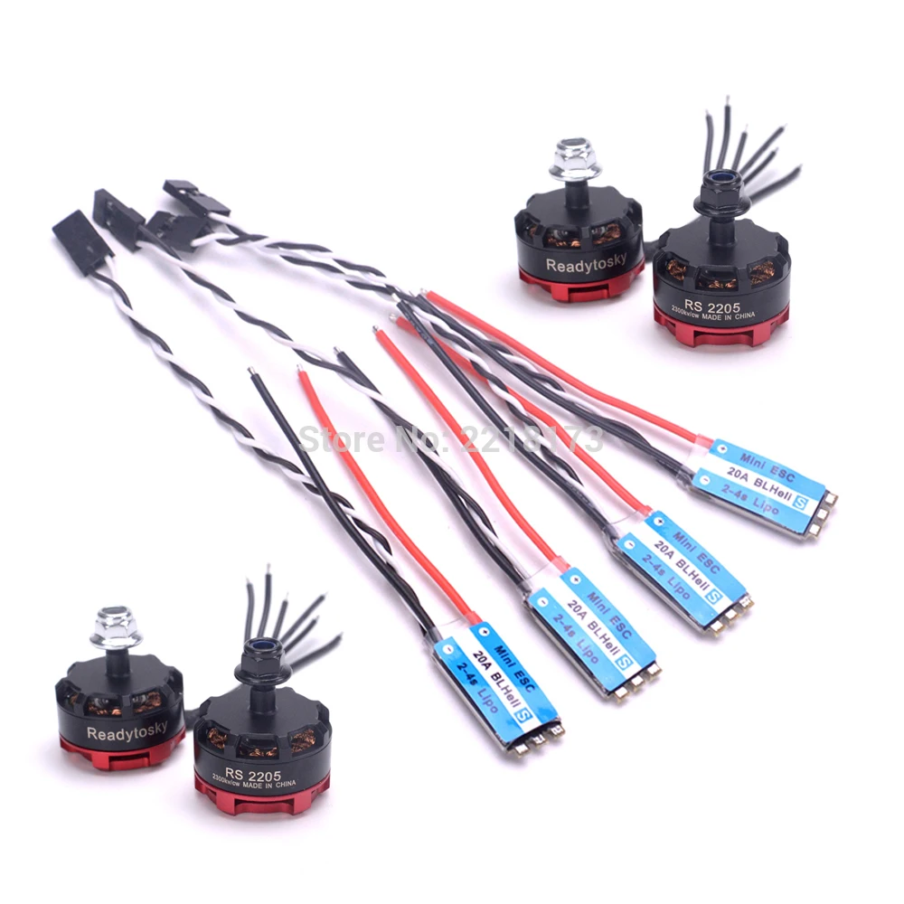 Бесщеточный двигатель RS 2205 RS2205 2300kv 4 шт. для квадрокоптера Martian 220 FPV 250 мм 20 А 2