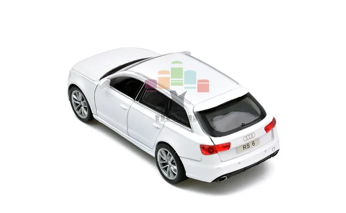 Новинка, 1:32 Модели автомобилей из сплава, высокая имитация Audi RS6, металлические литые игрушки, транспортные средства, оттягивающие назад, мигающие и музыкальные - Цвет: White