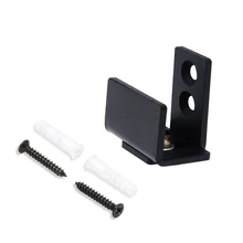 Lwzh Matte Black Schuifdeuren Schuur Deur Hardware Floor Gids Wall Mount Verstelbare Anti Sprong Deur Bodem Gids Schroeven Omvatten