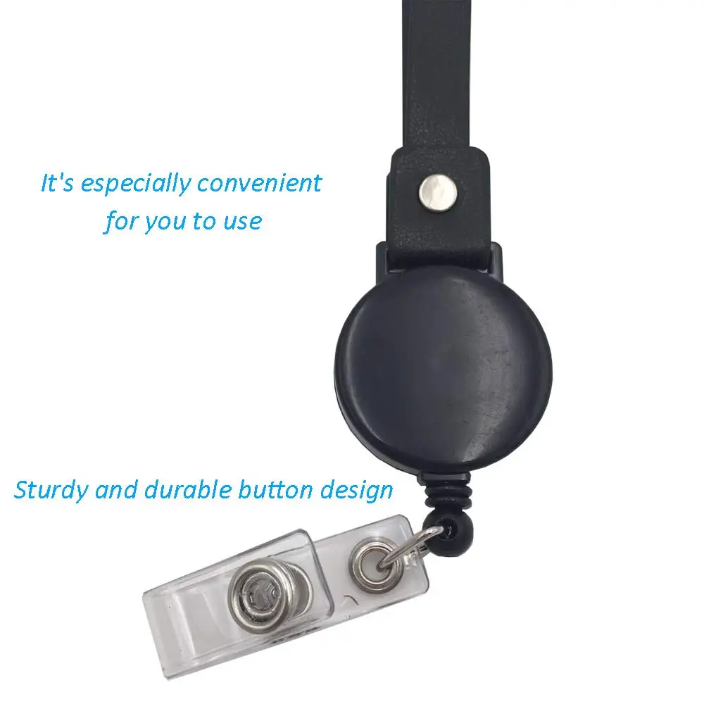 Badge Lanyard Retractable Work Name Business Card Cover Credit Card Holder PU Leather Wallet For Women Men