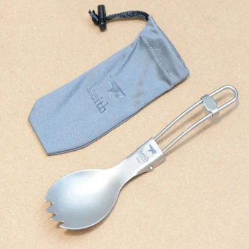 

Keith Folding Titanium Spork Outdoor Tableware Multifunctional Portable Camping Fork Spoon Only 17.5g Ti5301