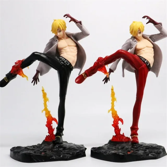 2 style Anime One Piece Vinsmoke Sanji figure Black Leg Diable Jambe Fire Battle Version PVC