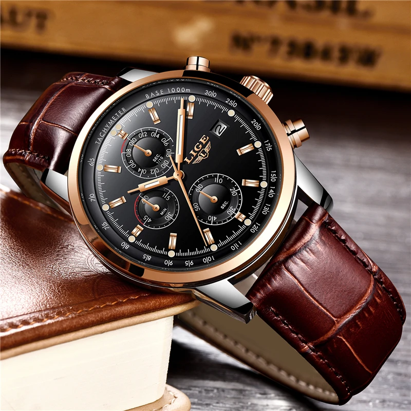 2018 LIGE Watch Men Sport Quartz Fashion Leather Clock Mens Watches Top Brand Luxury Waterproof Business Watch Relogio Masculino
