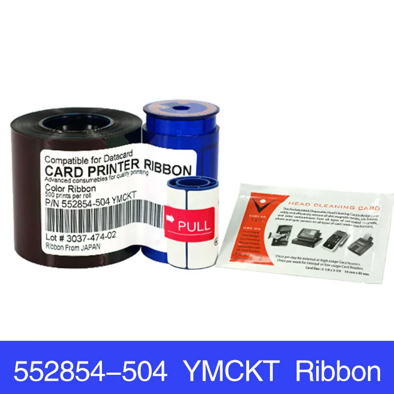 

Printer Ribbon 552854-504 YMCKT Ribbon 500prints/roll For Datacard SP35 SP55 SP75 With cleaning wheel, cleaning card