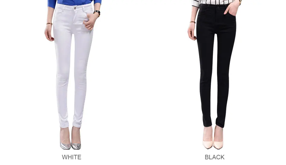 Putih Jeans Wanita Kurus Plus Ukuran 