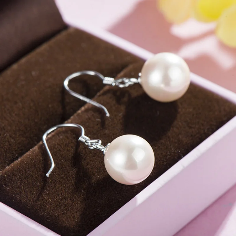 

Silver 925 Nature Pearl Earring shell beads drop earrings Minimalist Sterling Silver Earrings Fashion joker wedding gifts