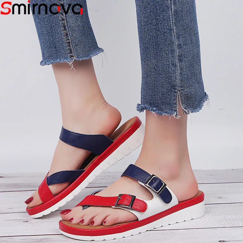 Smirnova/Большие размеры 34-43 Новые летние сандалии Обувь на плоской платформе с