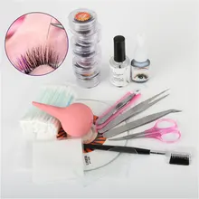 Портативный ресницы Ложные Комплект для наращивания ресниц полный набор с серебряным цвет случае