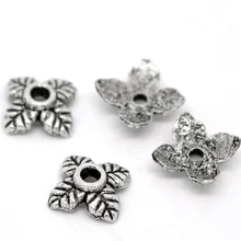 DoreenBeads 70 шт. декоративные 4 Лепестковые листья бусины заглушки 6*6 мм новинка