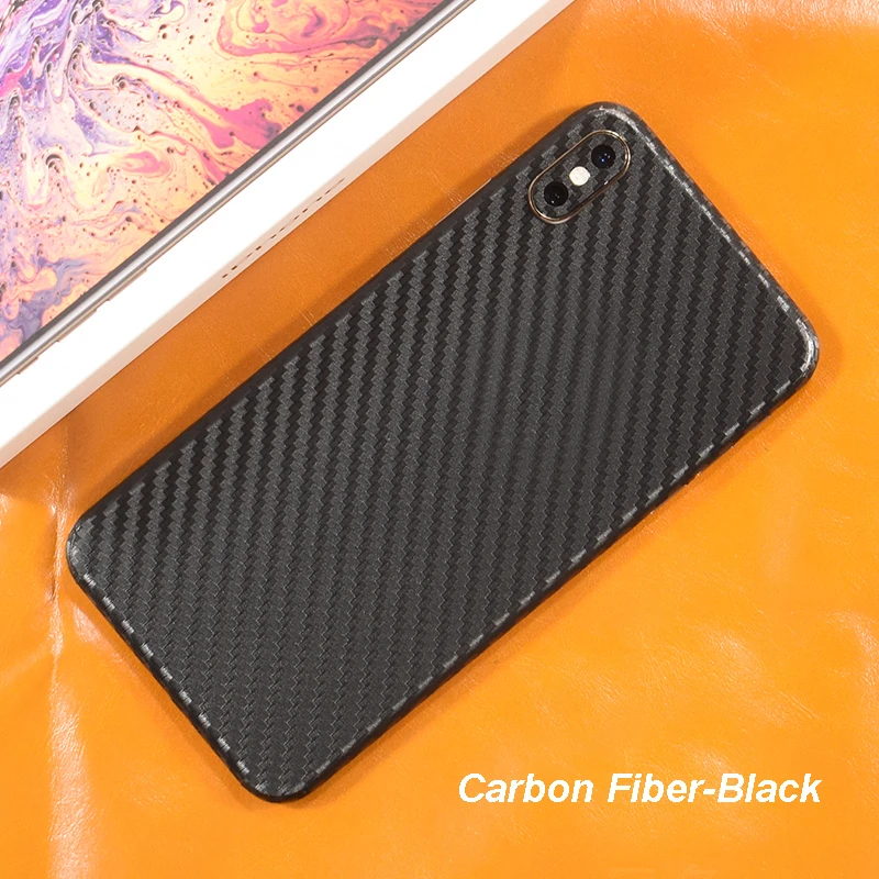 3D Carbon Fiber  Leather Wood Skins Protective Phone Back Cover Sticker For iPhone XS MAX XS X 8 Plus 7 6 6S Plus Back Sticker (10)