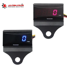 Alconstar-мотогонок Koso мини RPM метр цифровой квадратный ЖК-дисплей Тахометр двигателя счетчик часов Тахометр Датчик для Kawasaki