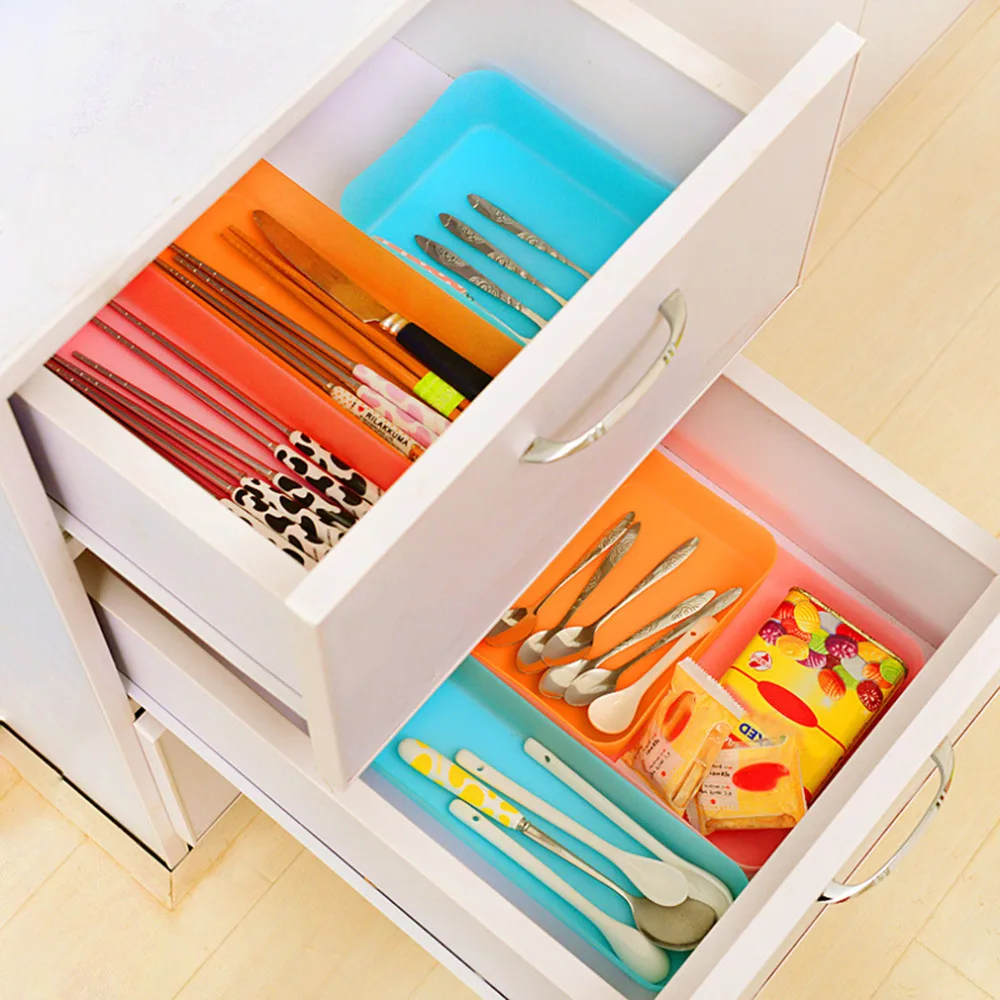 Useful Sorting Things Tableware Storage Box Plastic Drawer Desk