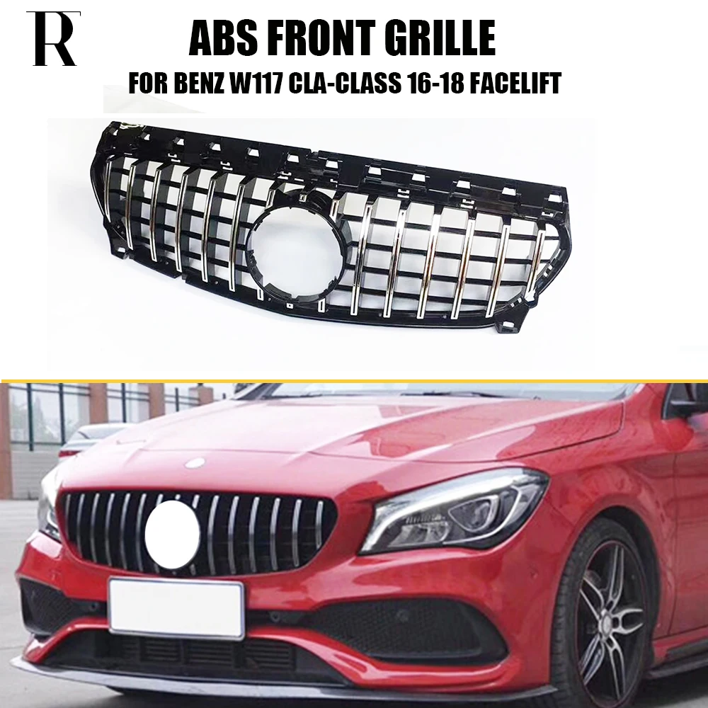 GT Стайлинг ABS передняя решетка гриля для Benz W117 C117 CLA-CLASS Cla180 Cla200 Cla250 Cla45 2013-2019 (без
