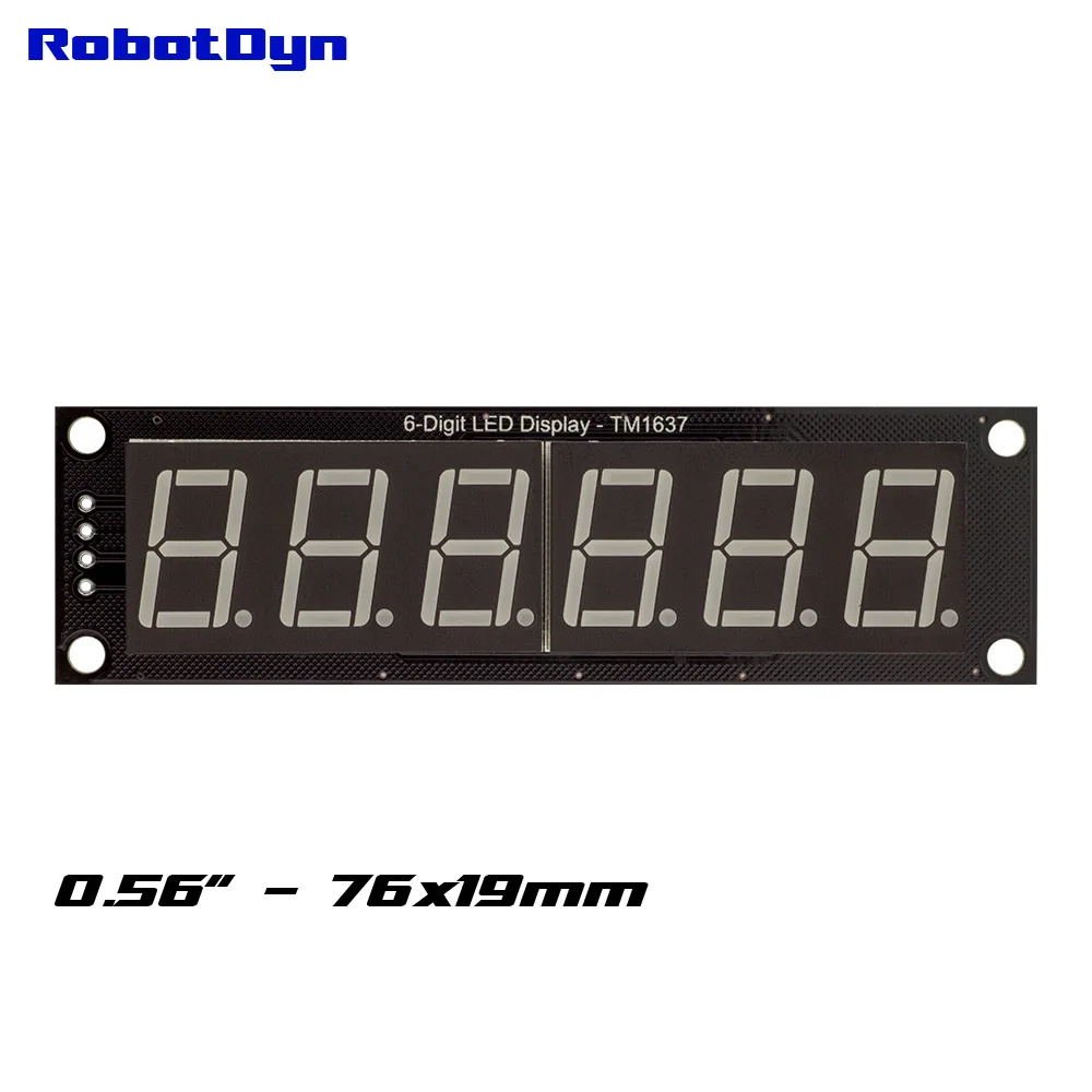 6-значный цифровой светодиодный 0,5" Дисплей труба на солнечных батареях(десятичная система), 7-сегментный белый, TM1637, объем. Размер 76x19 мм