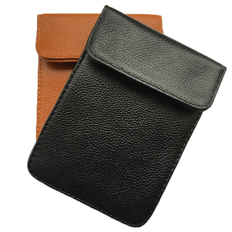 

PU Faraday 6-inch Phone Bag RFID Blocker Case FOB Signal Blocking Shielding Bags Portable Double-laye Car Key Card Set DK0517