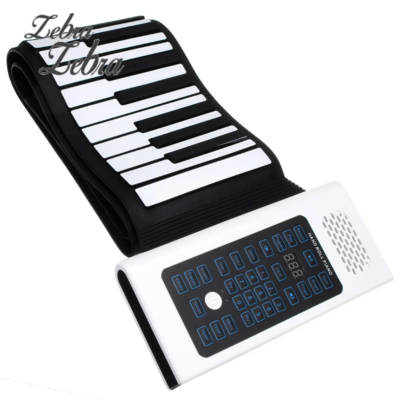

BR-A-88 Keys Rechargeable Keyboard Roll Up Piano With Microphone Speaker Musical Instrument Electric Accessory