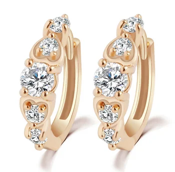

Luxury CZ Crystal Hoop Earrings for Women Gold Color Jewelry Wedding Party Engagement Vintage Earrings boucle d'oreille Gift