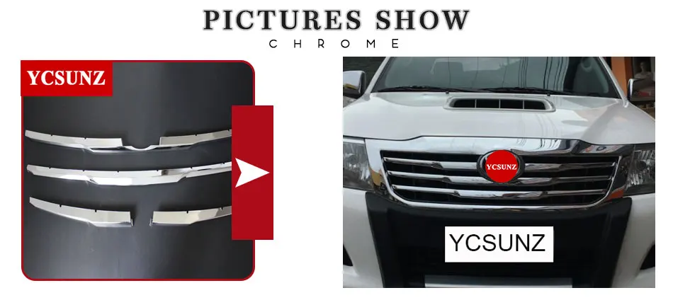 ABS Хромированная передняя решетка крышка для Toyota Hilux Vigo 2012 2013 автомобиль-Стайлинг для Toyota Ycsunz