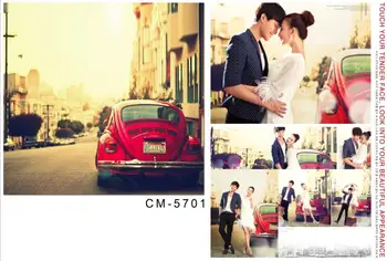 

LIFE MAGIC BOX Photography Background Red Car, Street Backdrops For Studio Cm-5701