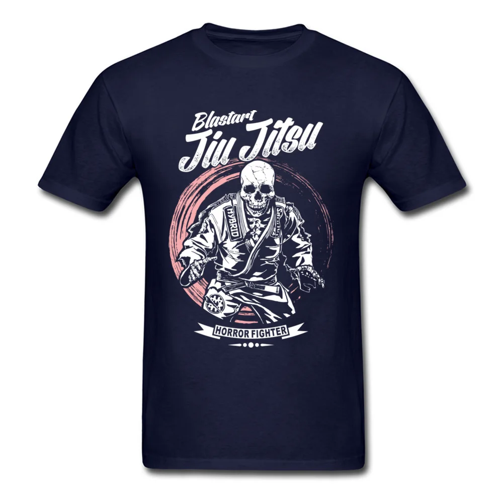 Jiu jitsu Horror Fighter 100% Cotton Fabric Men's Short Sleeve Tees Summer Autumn T Shirts Normal Tee Shirt Company Round Collar Jiu jitsu Horror Fighter navy