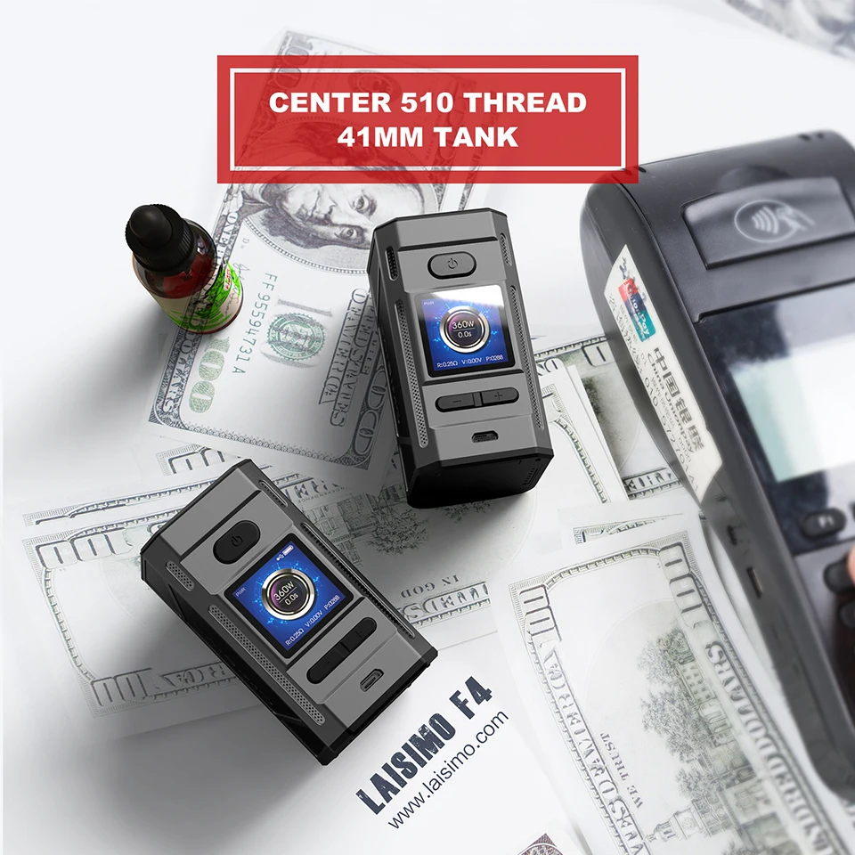 Original Laisimo F4 Box MOD with 1.3 inch colorful Screen Center 510 thread for 41mm Tank E-Cigarette Vape mod VS squonk Mod (2)