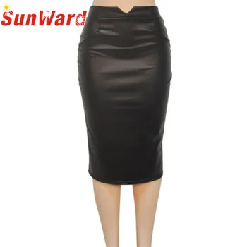 

Fashion Women Leather Skirt High Waist Slim Party Pencil Skirt Jupe La falda #7