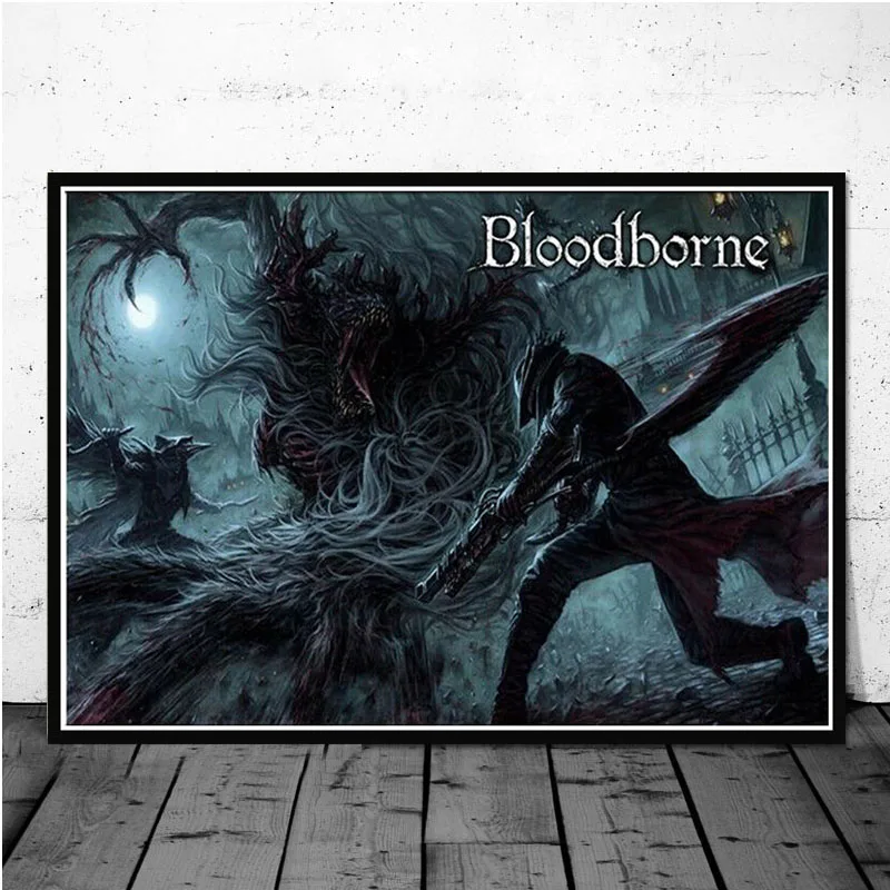 0015 Игра Bloodborne Hunter Горячая видео игра Аниме бой художественный постер Картина Настенная картина домашний декор плакаты и принты - Цвет: 0015