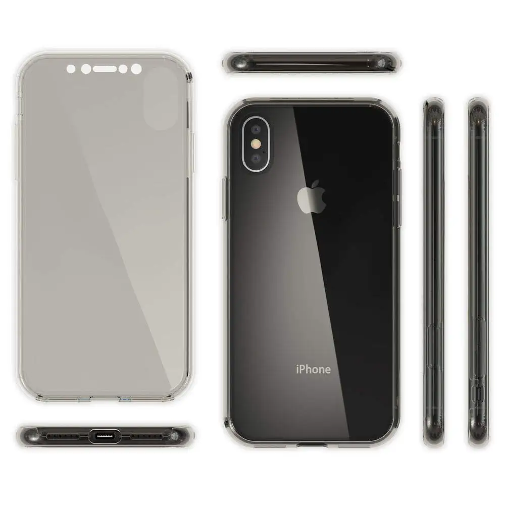 100 шт 360 Полный корпус чехол для iPhone Xs Max Xr X Мягкий силиконовый прозрачный телефон чехол для iPhone 6 6s 7 8 Plus 5 5S Se