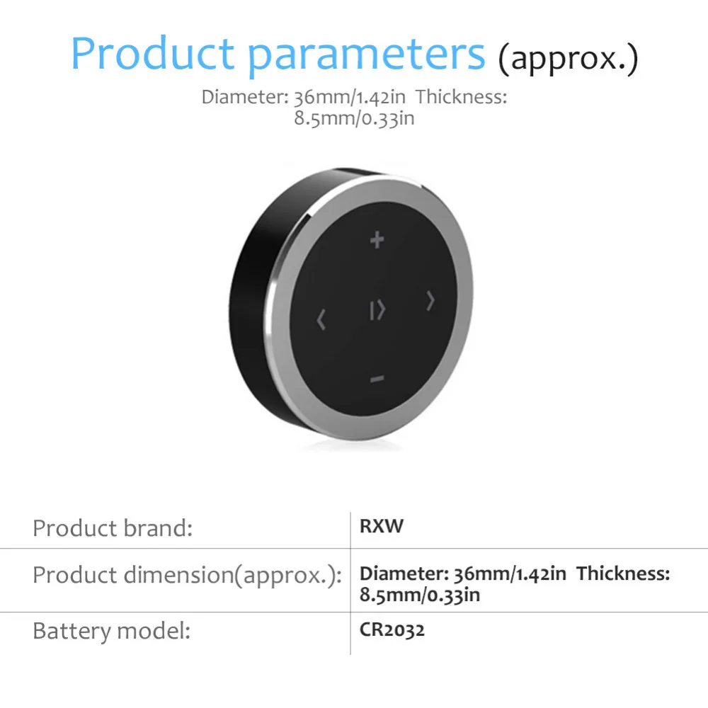 Bluetooth автомобильный беспроводной мобильный телефон Мультимедиа многофункциональный руль пульт дистанционного управления CR2032 кнопка батареи