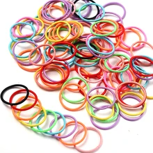 100 200 шт./компл. 3 см Нейлон Эластичные аксессуары для волос, резинки для девочек детские повязки для волос DIY Разноцветные аксессуары для волос