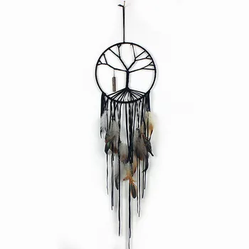 

Tree of Life Dream Catcher Handmade Indian Dream Catcher Net With Feathers Natural Stone Wall Hanging Car Hanging Craft Gifts