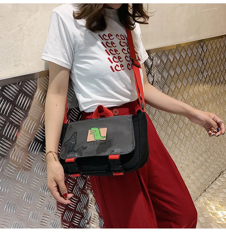 Новинка лета,, модные холщовые сумки в Корейском стиле для женщин, женские свежие милые студенческие сумки-мессенджеры, сумки через плечо