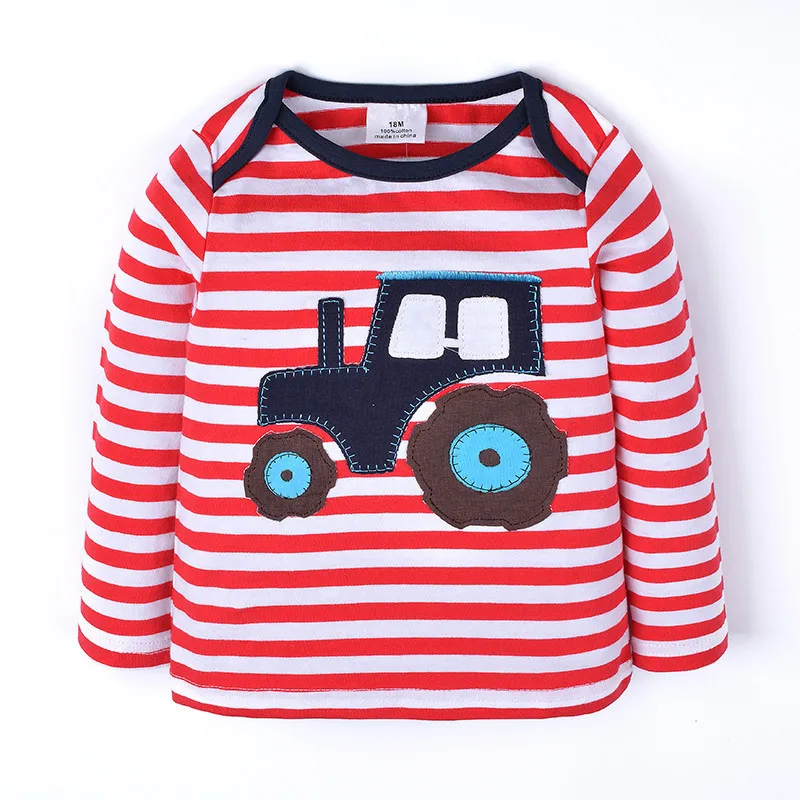 Springen meter baby jungen t shirts gestreiften langarm t shirt