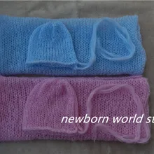 Реквизит для фотосъемки новорожденных мохеровая накидка и шляпа