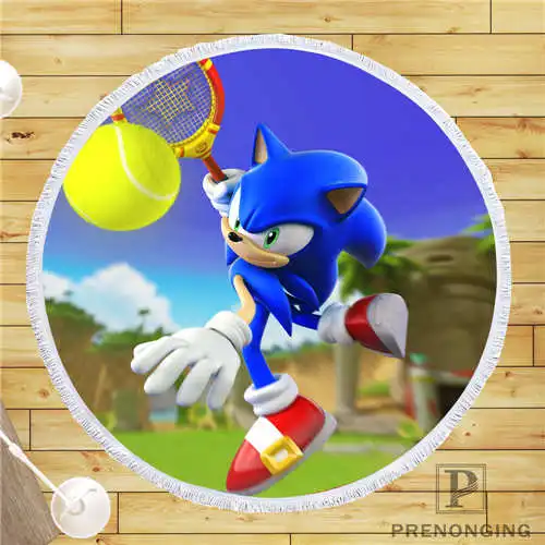 

Custom DIY Customized Microfiber Fabric sonic_the_hedgehog (1) Round Beach Blanket Towel Printed on Demand 150cm #19-01-28-1-3