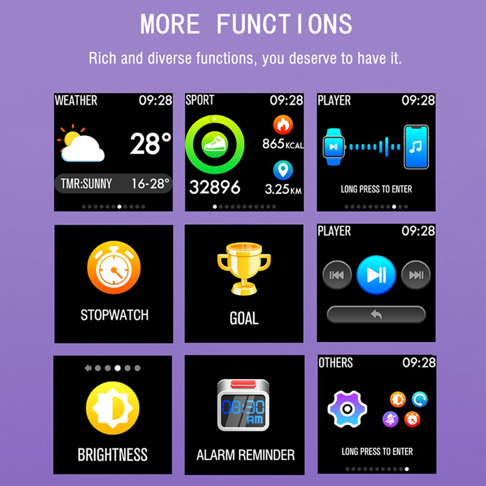 LEMFO Professional Sport Smart Watch Life Waterproof 2.5D Full Color Screen Heart Rate Monitoring Fitness Bracelet For Men