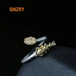 Sinzry оригинальный дизайн 100% стерлингового серебра 925 Симпатичные Ant манжеты серебряные кольца Личность Леди открытые кольца подарок на день