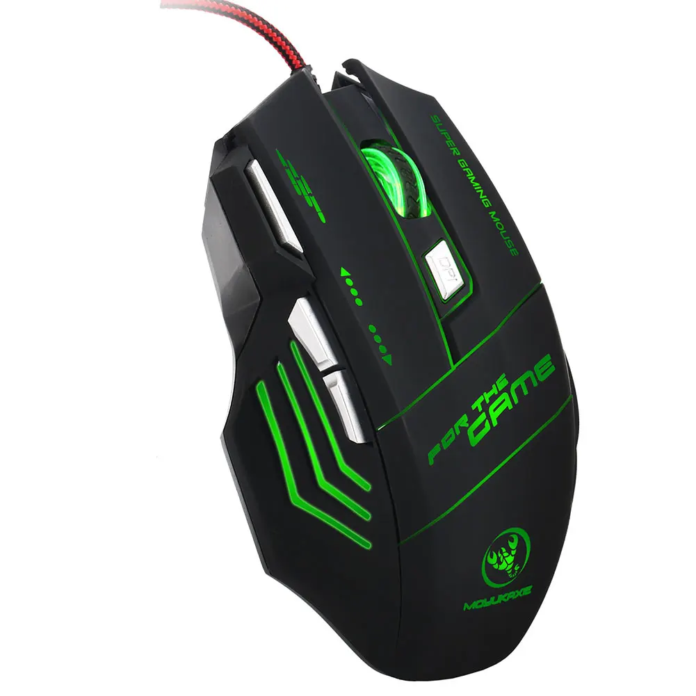 High Quality 5500dpi LED Optical USB Wired Gaming Mouse Colorful